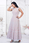 Pastel Pink Long Gown With Dupatta