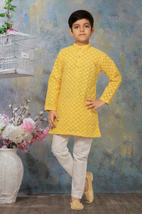 Boys Yellow Kurta And Pajama Set