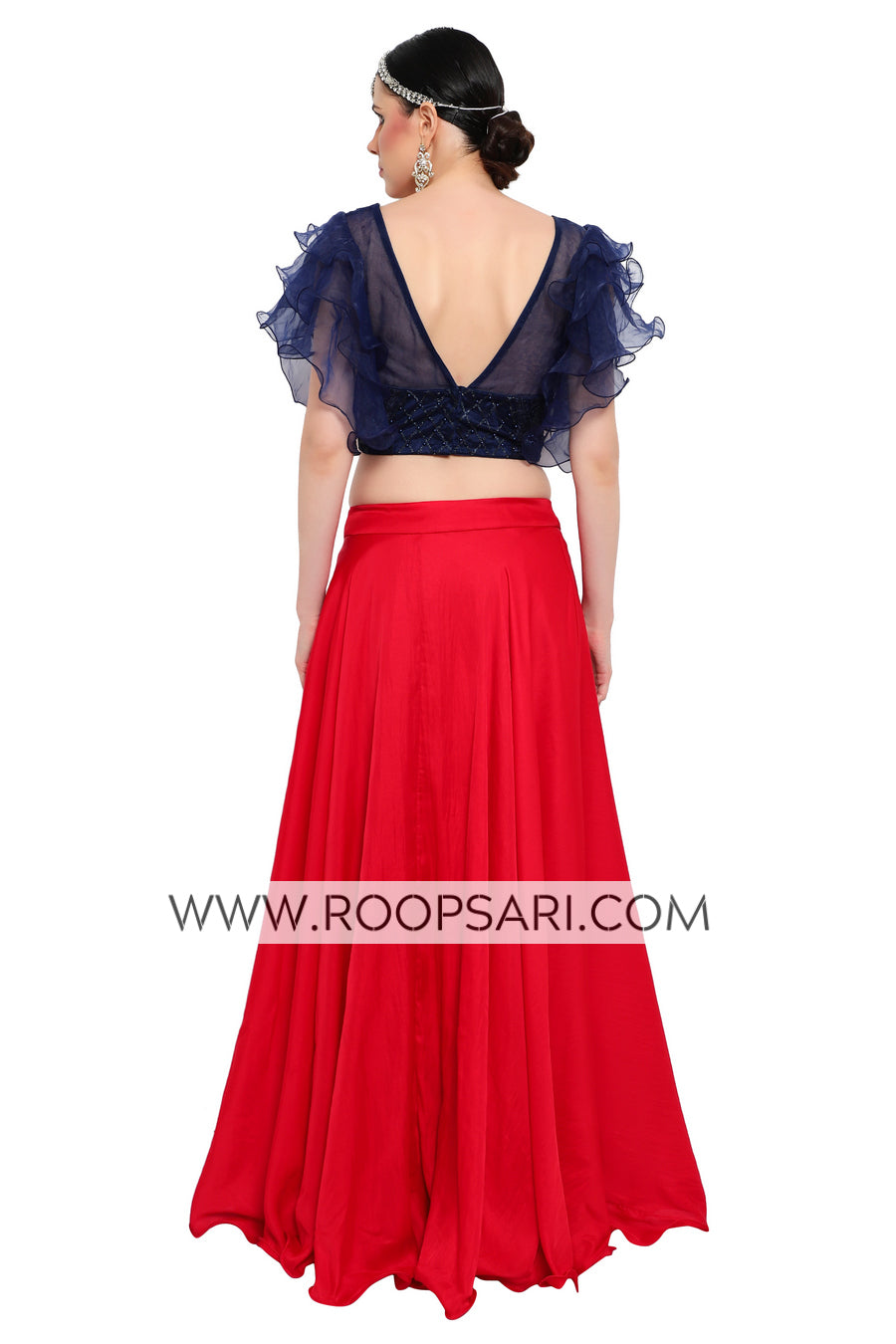Red and Blue Lehenga Choli