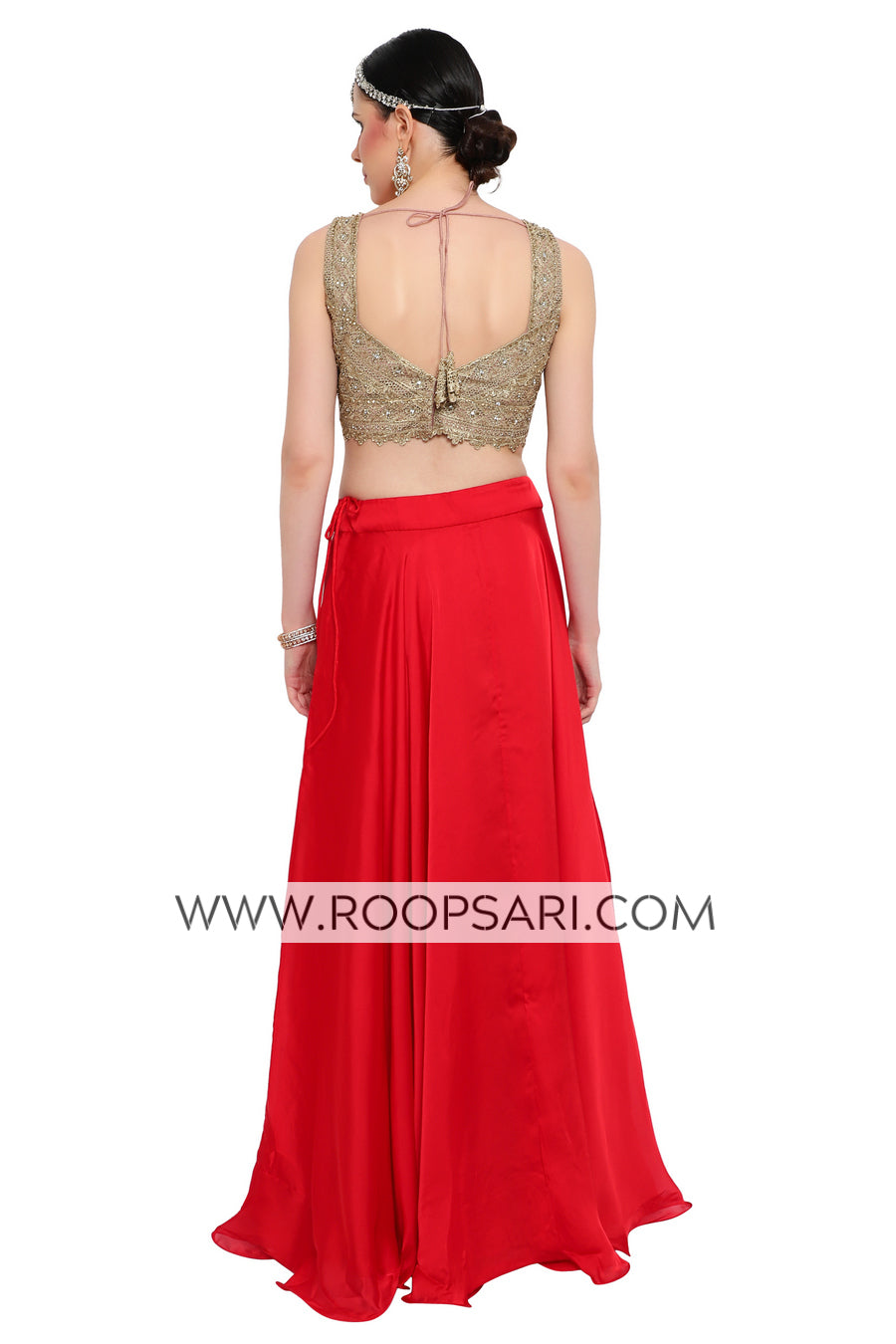 Red and Gold Lehenga Choli - Size 40