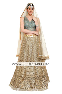 Two Tone Gold Lehenga Choli - Size 38