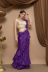  Purple Ruffle Saree,Designer saree, luxury saree, party wear saree, bridal saree, embroidered saree, silk saree, wedding saree, trendy saree, elegant saree, traditional saree, saree online, designer saree collection, fashion saree, festive saree, saree shopping, designer saree online, handcrafted saree, saree for women, saree with blouse, exclusive saree.