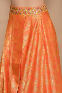 Yellow Blouse with Orange Lehenga